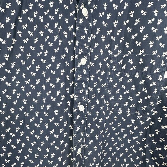 OBEY Propaganda Dandelion Short Sleeve Button Down Shirt Men’s Sz Medium Navy - Picture 9 of 10